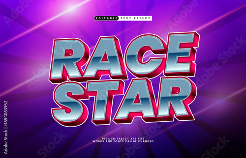 race star editable text effect