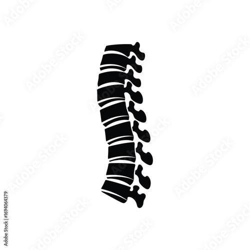 Black and white silhouette of a healthy human spinal column, an essential anatomical diagram illustrating the vertebral structure and its crucial support function