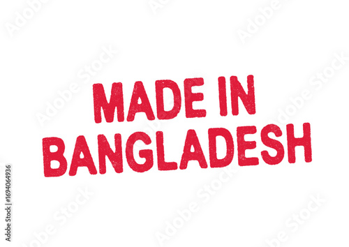 Vector illustration of the word Made in Bangladesh in red ink stamp