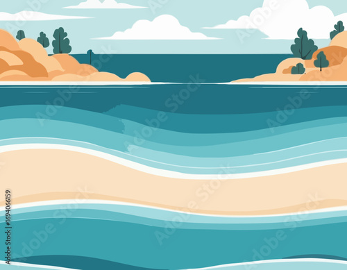 Seamless landscape with sea shore