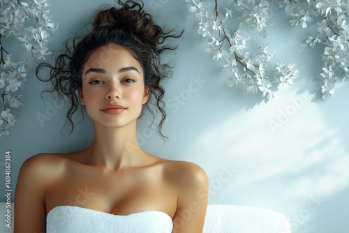 Relaxing spa experience with a serene atmosphere and floral decor