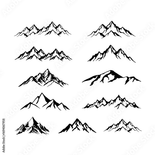 Mountain Range Landscape Silhouette Vector