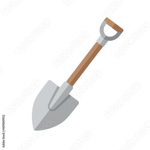 Flat design illustration of a gardening shovel.