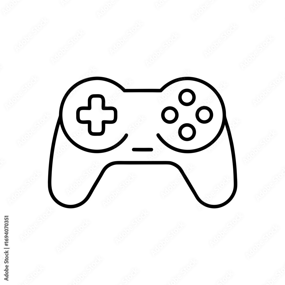 Outline drawing of a simple game controller on transparent background Outline drawing of a simple game controller on transparent background
