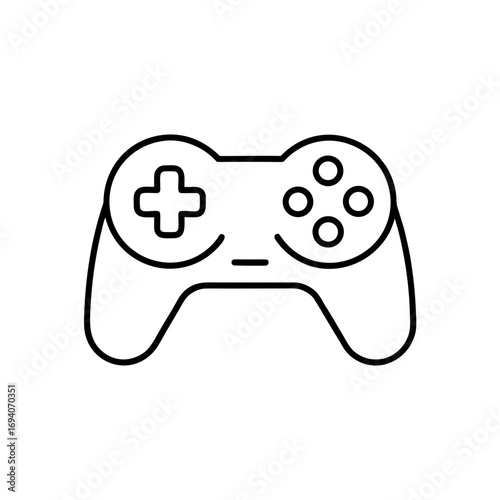 Outline drawing of a simple game controller on transparent background