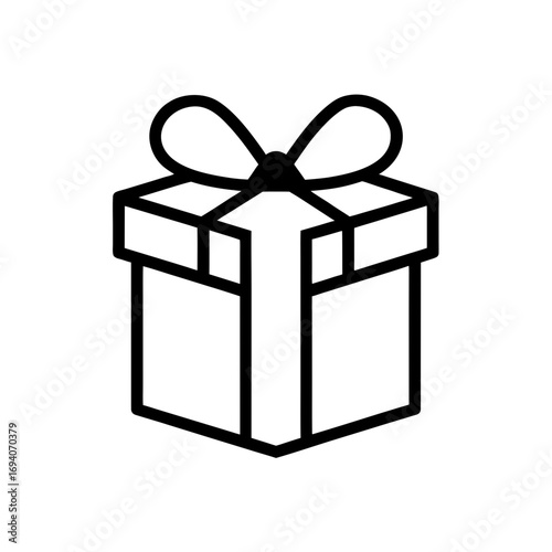 Illustration of a gift box with a ribbon on transparent background