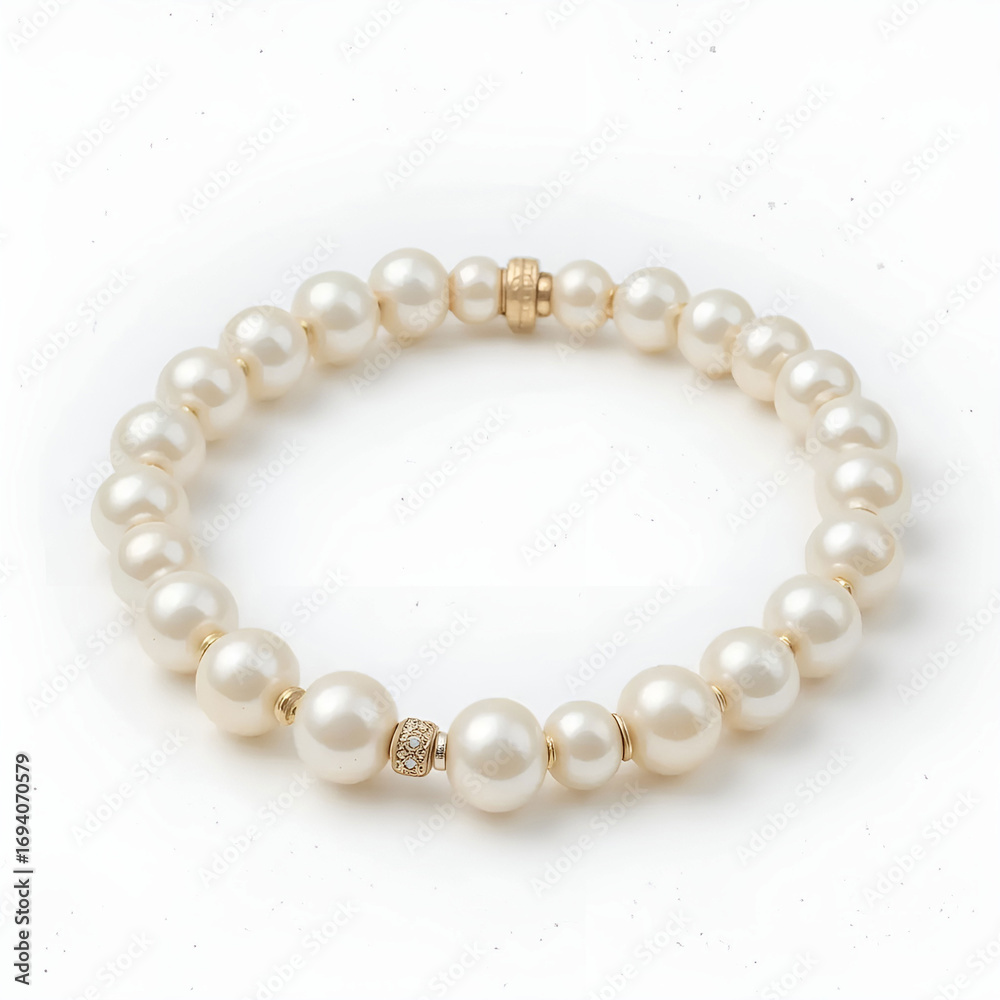 Fototapeta premium Pearl bracelet, refined and classic jewelry piece.