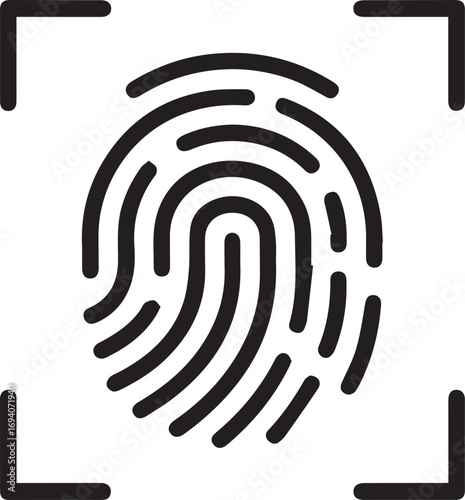 biometric fingerprint scan authentication icon for digital security and access
