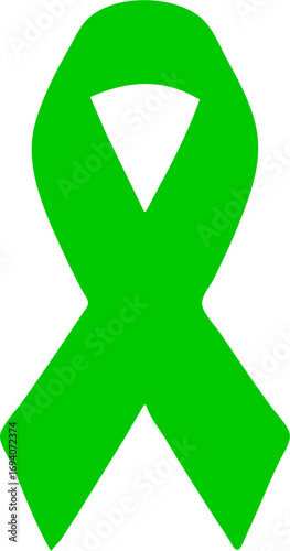 Vibrant green awareness ribbon symbolizing support and hope