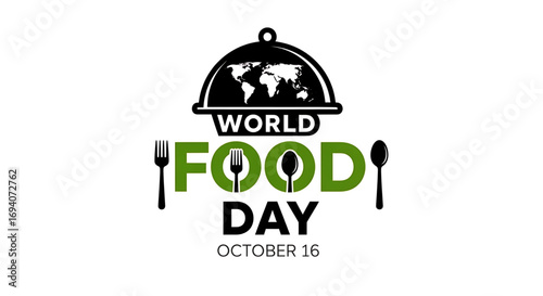 World Food Day Graphic with Globe on Serving Dish
