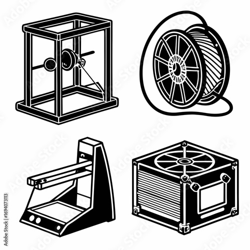 3d printer components and filament spool 3d printing