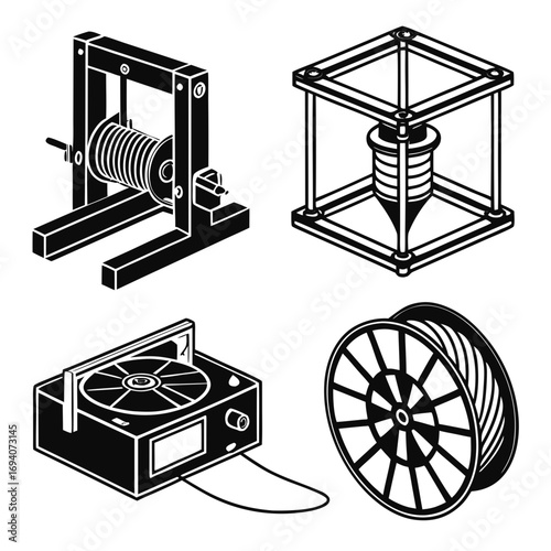 3d printing filament spool and equipment extruder filament holder