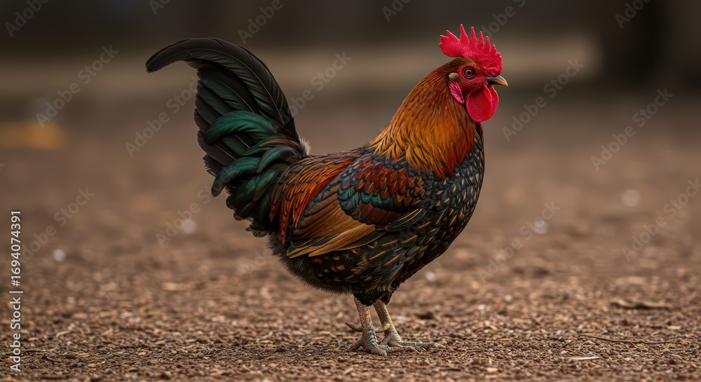 Fototapeta premium Rooster on ground