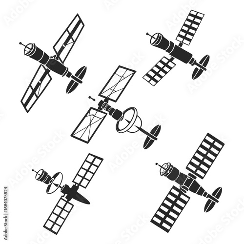 Black satellite objects space technology