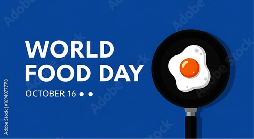 Fried Egg in Pan for World Food Day Celebration