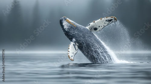Humpback whale breaching