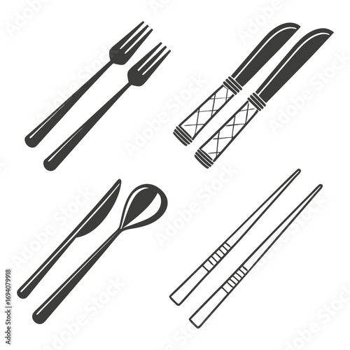 Fork spoon knife chopsticks and knives cutlery