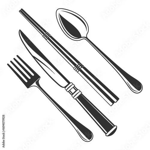 Fork knife spoon chopsticks cutlery