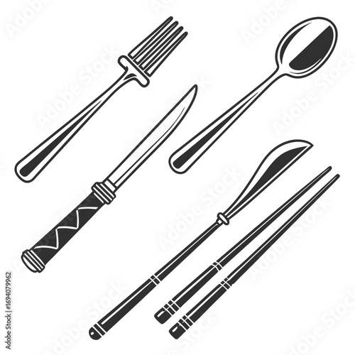 Fork spoon knife chopsticks cutlery
