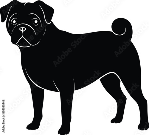 Black dog  on transparent background