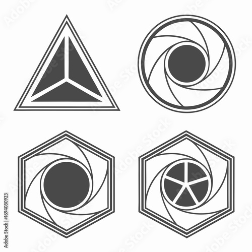 Geometric aperture shapes abstract design vector