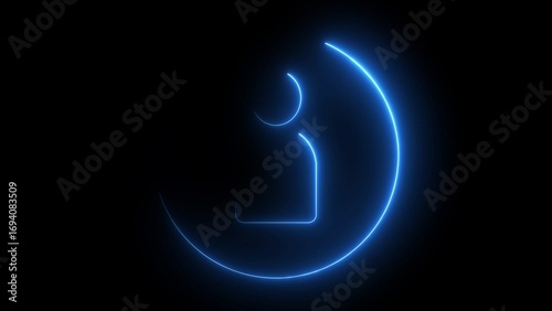 Wallpaper Mural Blue Neon Information Icon Glowing on Black Background photo 2133.mp4 Torontodigital.ca