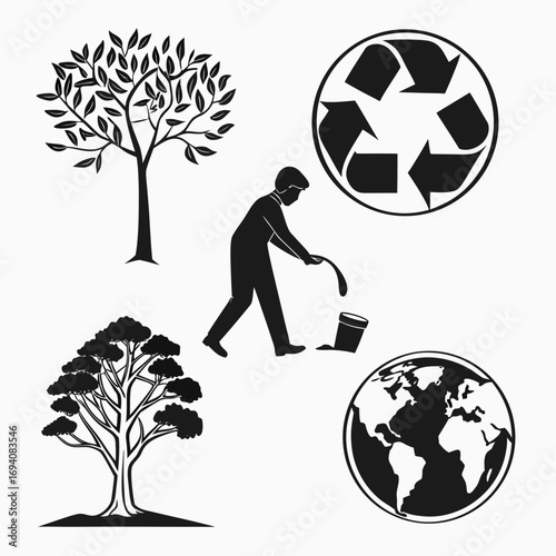 Nature conservation symbols and person environment