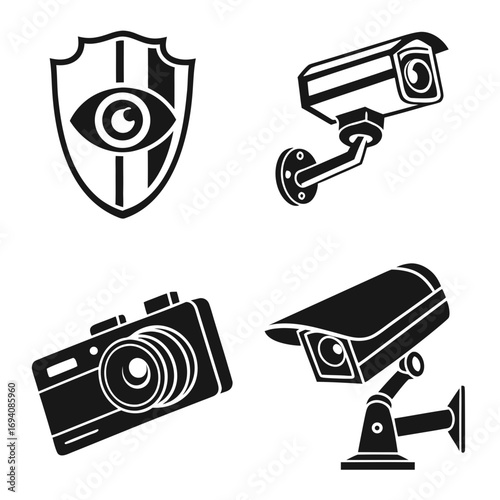 Surveillance cameras and eye shield security camera