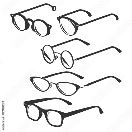 Various black eyeglass frames eyeglasses spectacles