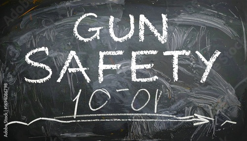 Chalkboard message on gun safety
