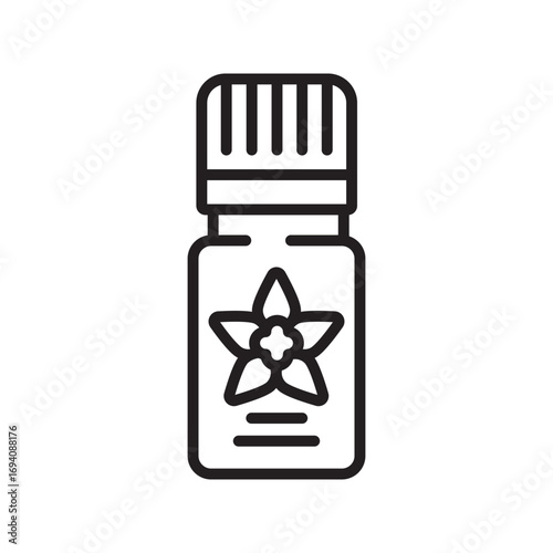 essential oil bottle black line icon. Vector isolated element