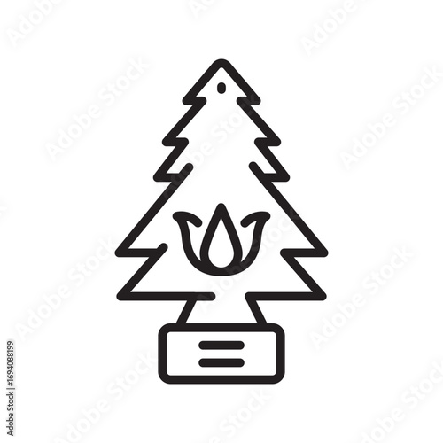 hanging air freshener black line icon. Vector isolated element