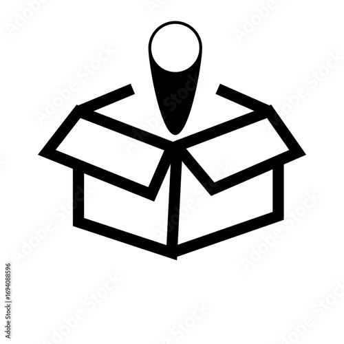 gift box with pointer location symbol vector