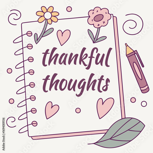 Expressing gratitude with thankful thoughts design