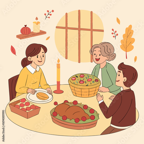 Decorative illustration for a feast of gratitude celebration