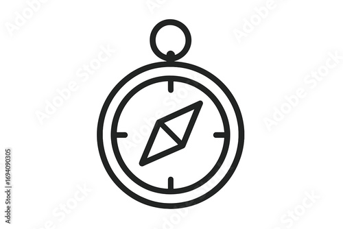 Compass line icon vector. Navigation, direction, guidance, orientation symbol. Travel, journey, exploration concept. North arrow for cartography. Business strategy discovery.