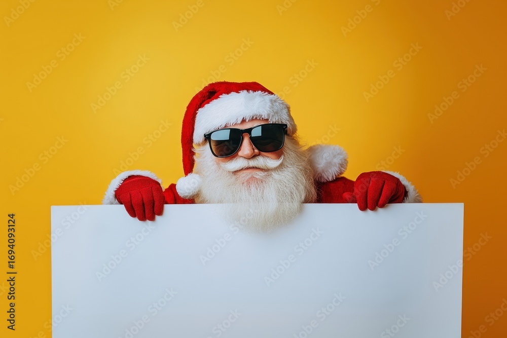 Naklejka premium Santa Claus wearing sunglasses christmas background festive.