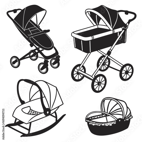 Baby strollers and cradles collection baby carriage