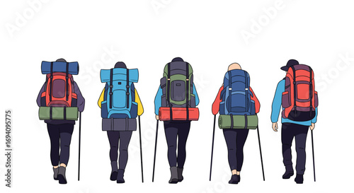 Outdoor adventurers hiking trails discovering nature's wonders together