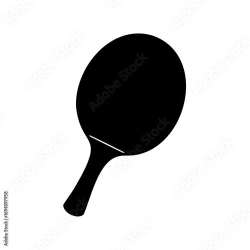 Monochrome depiction of a ping pong paddle for table tennis sport