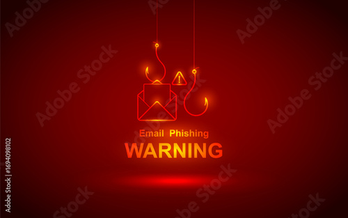 Phishing Email Scam Fraud Vector with Spam Internet Scammer Online Cyber Security