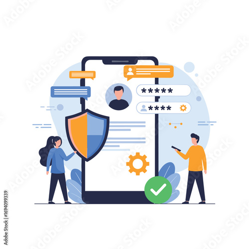Secure user authentication process with digital security shield and profile management tools