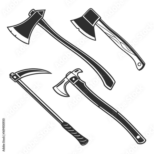 Five sharp cutting tools hatchet scythe