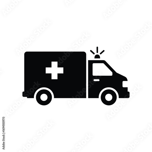 Emergency Medical Services Ambulance Icon Vector Illustration
