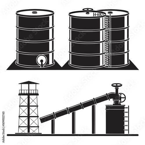 Industrial storage tanks and pipeline system oil tanks