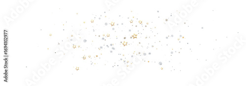 Sparkling star confetti on white. Perfect for holiday or celebration designs.