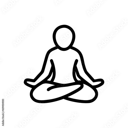 Yoga meditation pose vector illustration for mindfulness relaxation and wellness exercises graphic design element