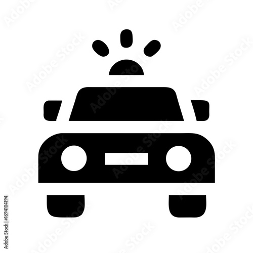 Police car vector icon emergency vehicle law enforcement symbol public safety automobile cop car graphics design