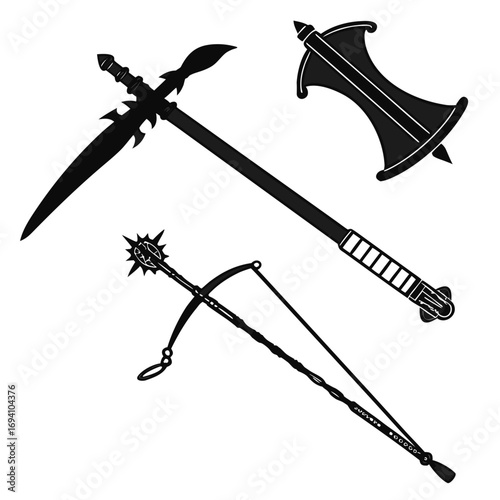 Medieval weapon silhouettes medieval weapons sword