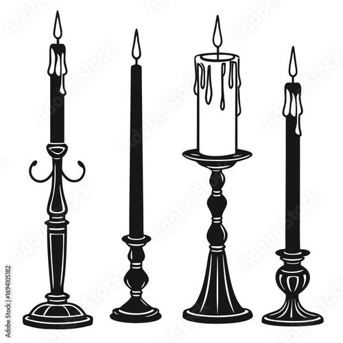 Ornate candle holders with flames candlestick